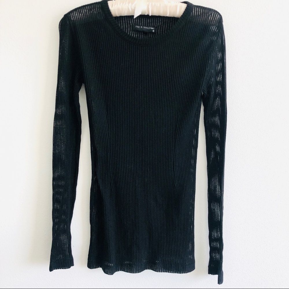 Rag & Bone Ribbed Long Sleeve Top